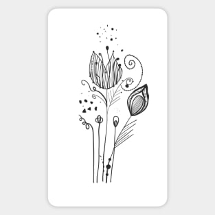 Summer time abstract black flowers Sticker